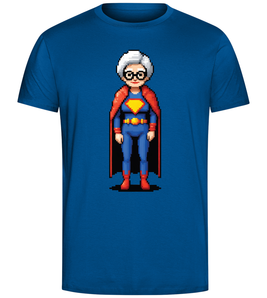 Pixelated Super Grandma Design - Comfort Unisex T-Shirt_ROYAL_front