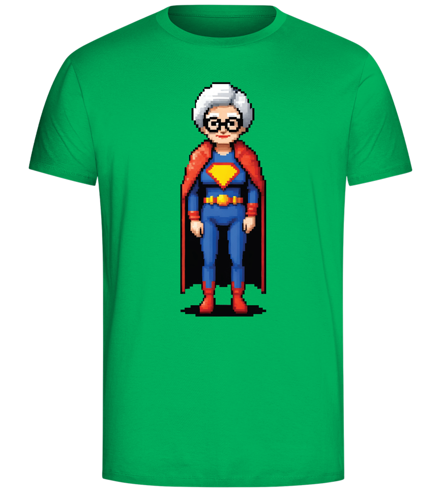 Pixelated Super Grandma Design - Comfort Unisex T-Shirt_SPRING GREEN_front