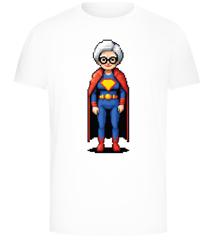 Pixelated Super Grandma Design - Comfort Unisex T-Shirt_WHITE_front