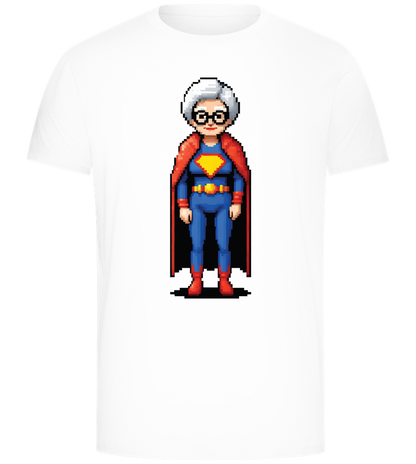 Pixelated Super Grandma Design - Comfort Unisex T-Shirt_WHITE_front