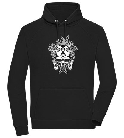 Skull With Flames Design - Comfort unisex hoodie_BLACK_front