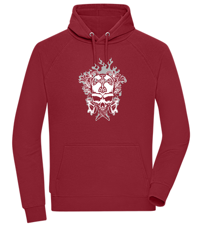 Skull With Flames Design - Comfort unisex hoodie_BORDEAUX_front