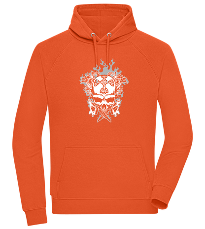 Skull With Flames Design - Comfort unisex hoodie_BURNT ORANGE_front