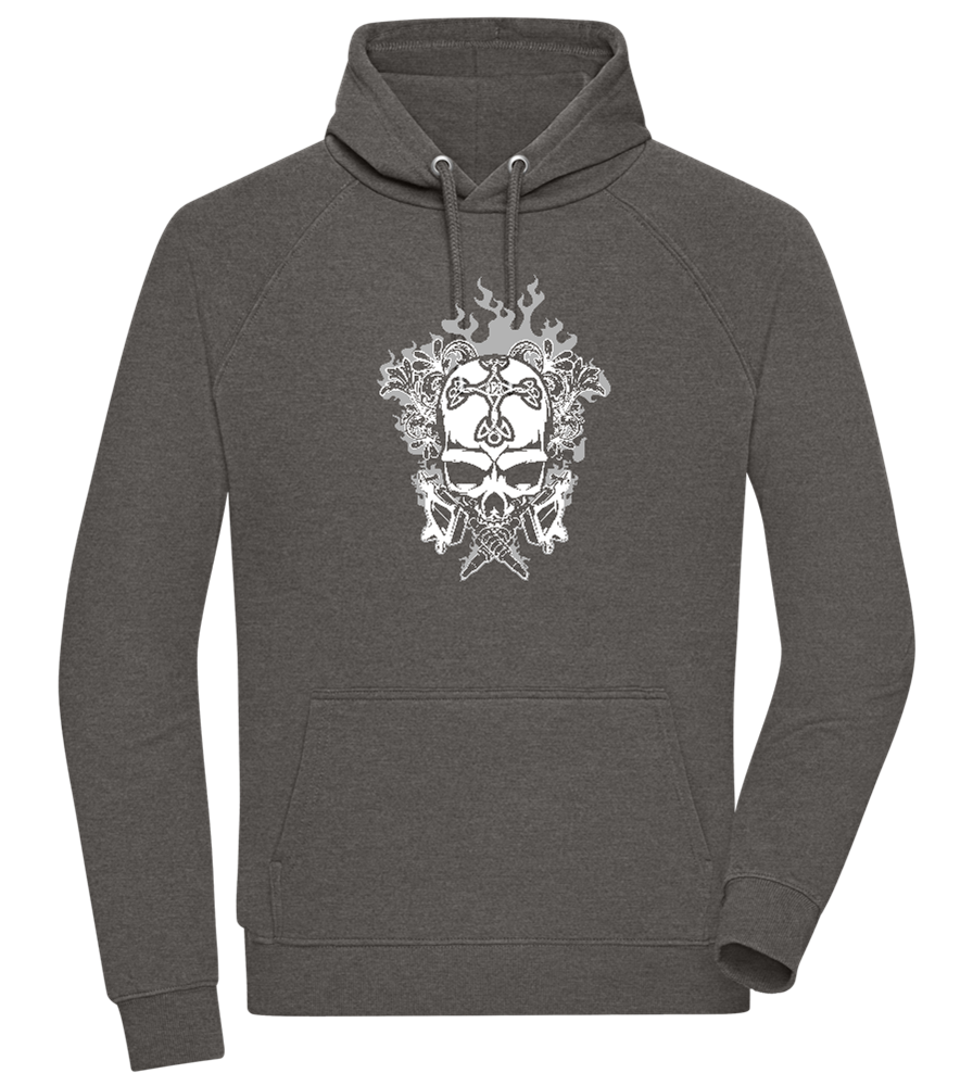 Skull With Flames Design - Comfort unisex hoodie_CHARCOAL CHIN_front