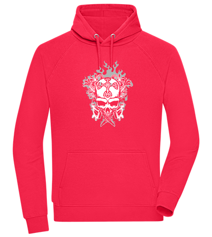 Skull With Flames Design - Comfort unisex hoodie_RED_front