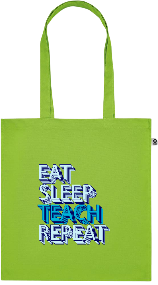 Eat Sleep Teach Repeat Design - Premium colored organic cotton tote bag_LIME_front