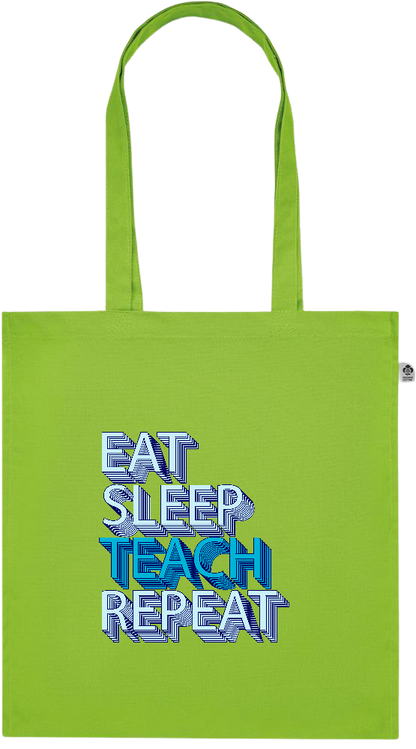 Eat Sleep Teach Repeat Design - Premium colored organic cotton tote bag_LIME_front