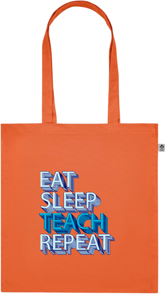 Eat Sleep Teach Repeat Design - Premium colored organic cotton tote bag_ORANGE_front