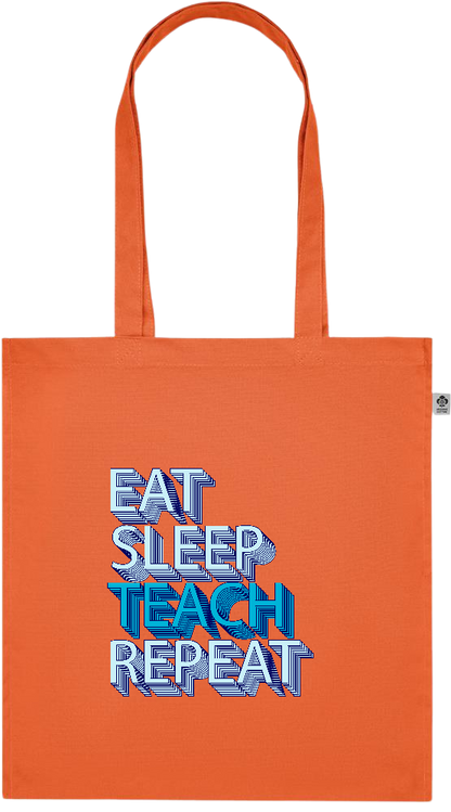 Eat Sleep Teach Repeat Design - Premium colored organic cotton tote bag_ORANGE_front