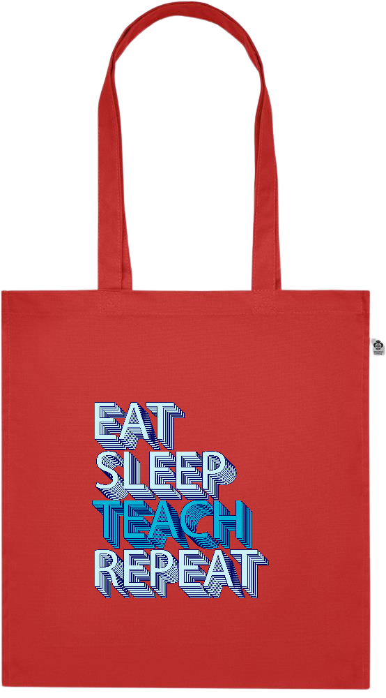 Eat Sleep Teach Repeat Design - Premium colored organic cotton tote bag_RED_front