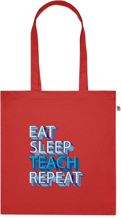 Eat Sleep Teach Repeat Design - Premium colored organic cotton tote bag_RED_front