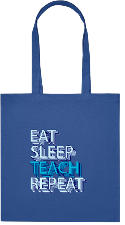 Eat Sleep Teach Repeat Design - Premium colored organic cotton tote bag_ROYAL BLUE_front