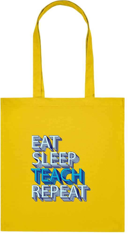 Eat Sleep Teach Repeat Design - Premium colored organic cotton tote bag_YELLOW_front