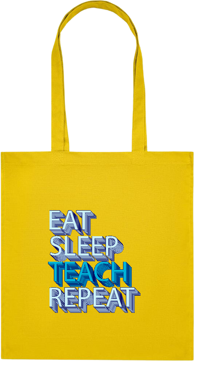 Eat Sleep Teach Repeat Design - Premium colored organic cotton tote bag_YELLOW_front