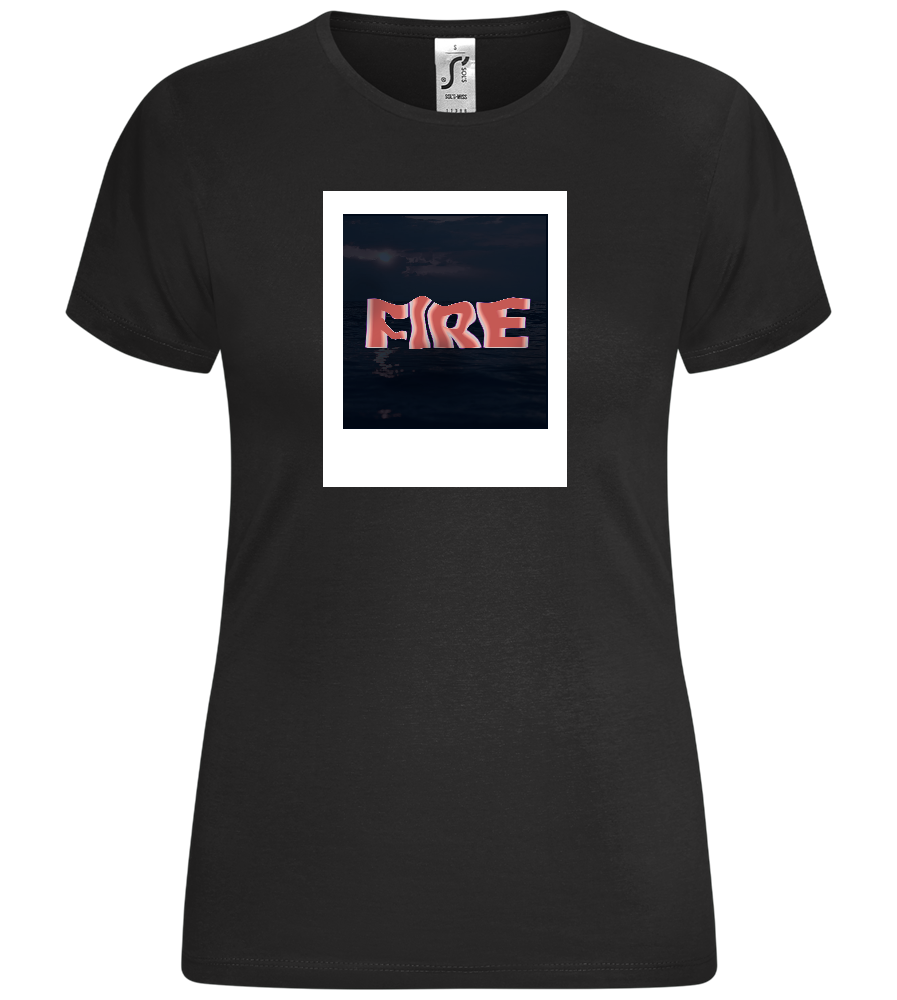 Fire Polaroid Design - Comfort women's t-shirt_DEEP BLACK_front