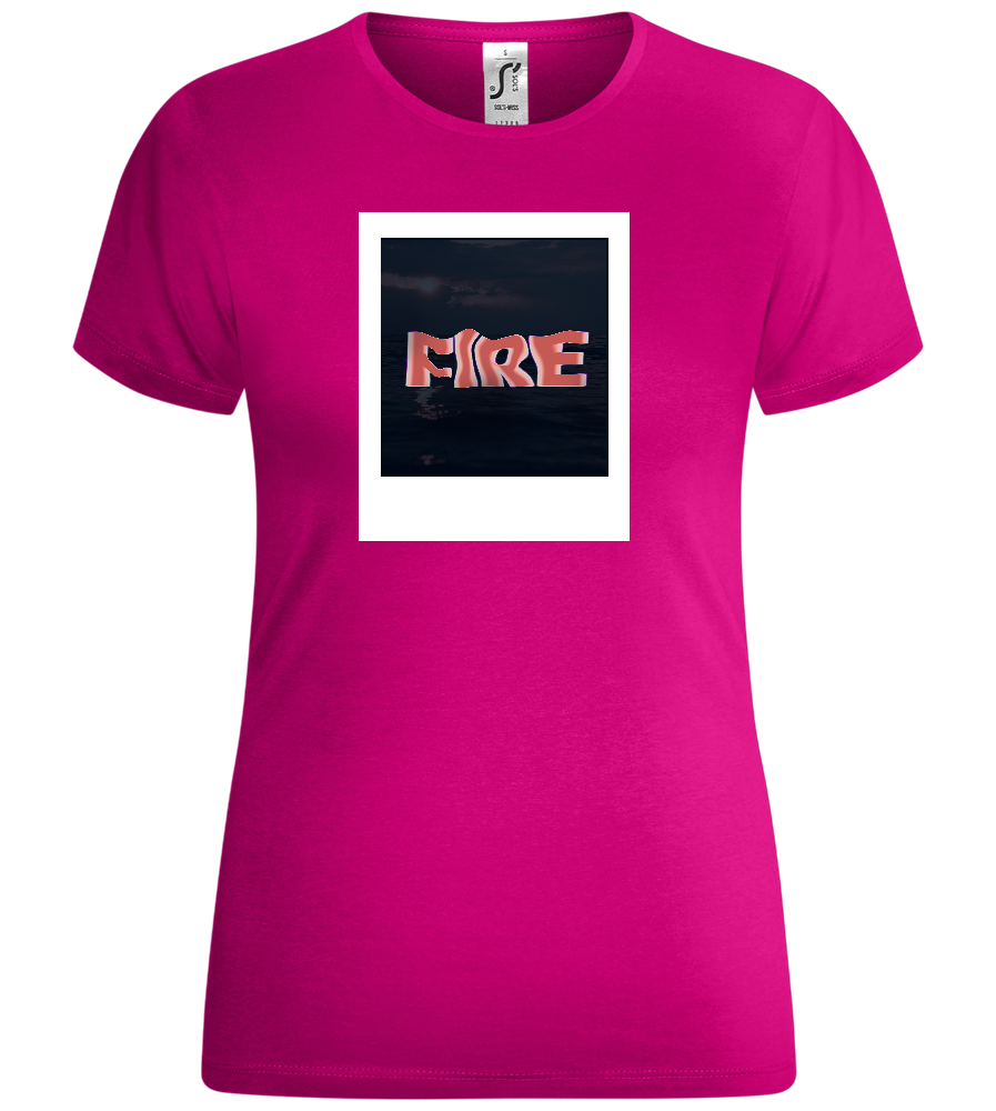 Fire Polaroid Design - Comfort women's t-shirt_FUCHSIA_front