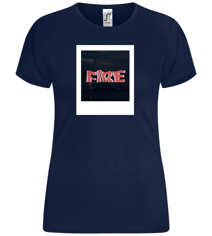 Fire Polaroid Design - Comfort women's t-shirt_MARINE_front