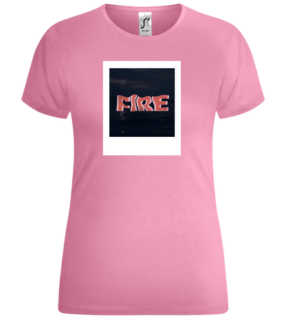 Fire Polaroid Design - Comfort women's t-shirt_PINK ORCHID_front