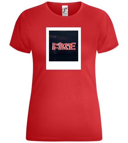 Fire Polaroid Design - Comfort women's t-shirt_RED_front