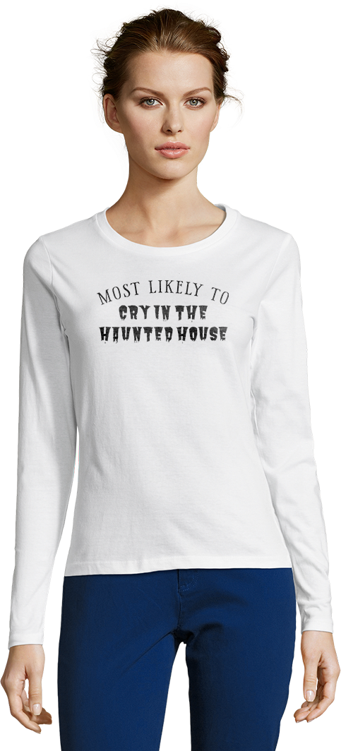 Haunted House Design - Comfort women's long sleeve t-shirt